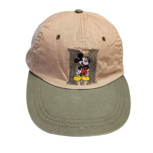 Disney Mickey Mouse Hat Men's Two Tone Khaki Green‎ Cap
